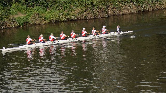 1 kurz vor dem Ziel Mannschaft von links nach rechts  Axel Witte, Dieter Meineke, Marinus Pannevis, John Boyt, Stefan Klein, Holger Ilgner, Jens Hoffmann, Uwe Hollmann und Steuerfrau Leah Wiebe